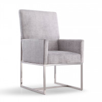 Manhattan Comfort DC029-GY Element Grey Velvet Dining Armchair